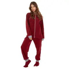 SANTANA - Pijama Mujer Térmica Vinotinto