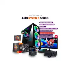 AMD - TORRE GAMER RYZEN 5 5600G /32GB RAM /1TB SSD /BOARD A520M-K MONITOR 24" FHD