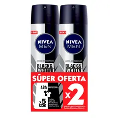 NIVEA - Men Desodorante Hombre Invisible for Black & White Spray 2Pack 150ml c/u