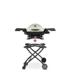WEBER - Asador a Gas Q 1200 + Carrito Plegable