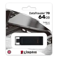 KINGSTON - Memoria Usb DataTraveler 70 tipo C Velocidad 3.2 G1 64GB