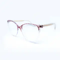 GENERICO - Marco óptico de lujo At night semi ojo de gato Rosado transparente Unisex