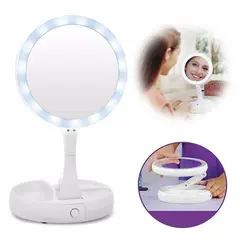 GENERICO - Espejo led maquillaje plegable doble aumento