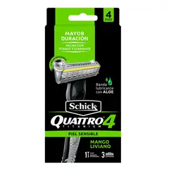 SCHICK - Quattro4 Titanium Piel Sensible Maquina de Afeitar