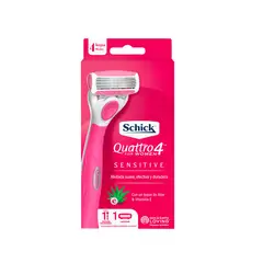 SCHICK - Quattro4 Mujer Piel Sensible Maquina de Afeitar