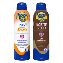 BANANA BOAT - Protector Solar Dry Balance en Spray + Bronceador