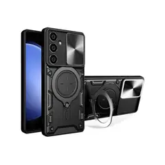 GENERICO - Estuche Proteccion Camara Con Soporte Compatible Samsung S23 FE Negro