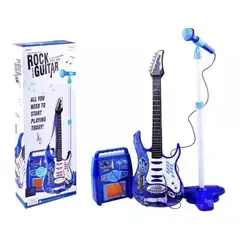 GENERICO - Guitarra Eléctrica Amplificador Y Micrófono MP3 Azul