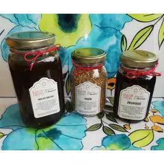 GENERICO - COMBO Miel orgánica 640g polen 160g jarabe compuesto de eucalipto jengibre