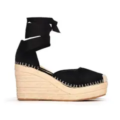 SABATES - Sandalias Plataformas Espadrilles Sábates Cami Negro Bajos