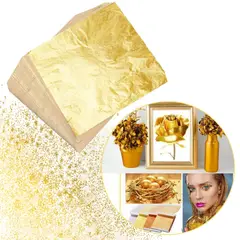 GENERICO - Hojas De Papel Doradas Decorativas Artesanal Oro 100U