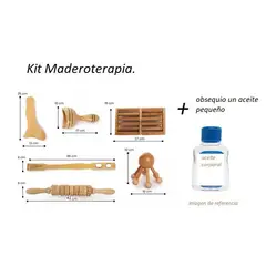 ARTESANAL - Kit Maderoterapia 6 Masajeadores Relajantes Reductores + aceite obsequio