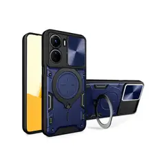 GENERICO - Funda Protección Cámara Con Soporte Compatible Vivo Y16 Azul