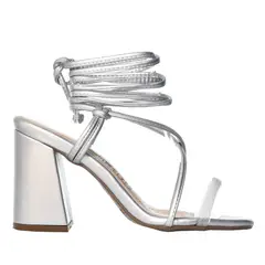 ZAVATTY - Sandalia tacon para mujer J04-Z471 PLATA