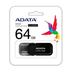 ADATA - Memoria USB 2.0 UV240 Escualizable 64GB Negra