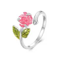 GENERICO - Anillo Ajustable Para Mujer Rosa Cambia Color En Plata 925
