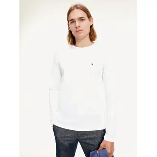 TOMMY HILFIGER - Camiseta blanca de manga larga con corte extra slim