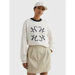 TOMMY HILFIGER - Saco Blanco Modern Con Logo De Cuerda Para Mujer