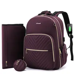 JON DI GROUP SAS - Pañalera Morral Multiusos Para Bebe Premium USB - Vinotinto
