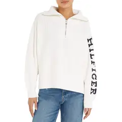 TOMMY HILFIGER - Saco De Corte Amplio Con Media Cierre Mujer Blanco