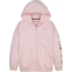 TOMMY HILFIGER - Saco Con Gorro Y Logo Niña Rosa
