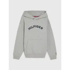 TOMMY HILFIGER - Saco Con Gorro Y Logo Arqueado Niño Gris