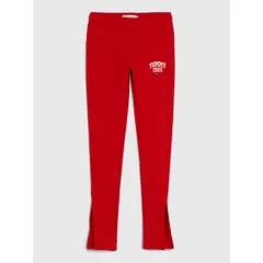 TOMMY HILFIGER - Leggings Largos De Estilo Universitario Niña Rojo