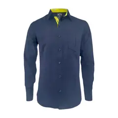 SON DOS - Camisa en denim también en tallas grandes manga larga hombre