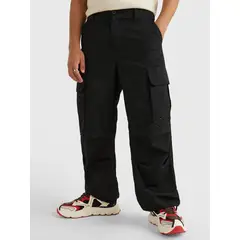 TOMMY HILFIGER - Pantalón Cargo Holgado Aiden Hombre Negro Tommy Jeans