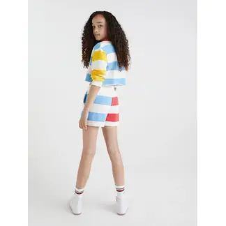 TOMMY HILFIGER - Shorts De Rayas Con Diseño Color Block Niña