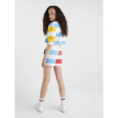 TOMMY HILFIGER - Shorts De Niña Rayas Con Diseño Color Block