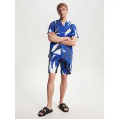 TOMMY HILFIGER - Bermuda Azul Harlem Amplios Con Estampado Para Hombre