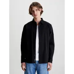 CALVIN KLEIN - Camisa Holgada De Sarga Algodón Hombre Negro