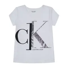 CALVIN KLEIN - Camiseta Con Cuello V Niña Blanco