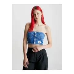 CALVIN KLEIN - Crop Top Azul De Jeans Para Mujer