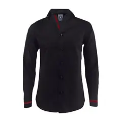 SON DOS - Camisa negra también en tallas grandes manga larga hombre