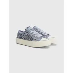 TOMMY HILFIGER - Tenis Con Monograma Y Cordones Para Niña Azul