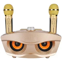 ONE PIXEL - Kit Parlante Y Micrófono Karaoke Con Control De Eco Dorado