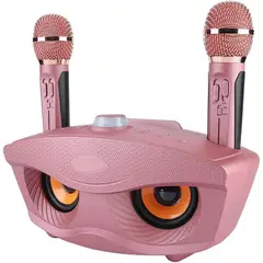 ONE PIXEL - Kit Parlante Y Micrófono Karaoke Con Control De Eco Rosado