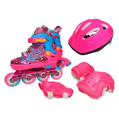 GENERICO - Kit Patines Semiprofesional Casco Proteccion Niña 31-34 Alas