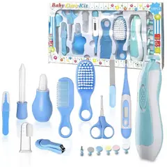 BABY ON - Kit Aseo Cuidado Bebe 11 en 1 Esencial Lima Eléctrica Azul