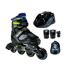CHICOS - Patines Semiprofesionales Kit Protecciones M Negro