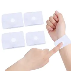 GENERICO - Manillas Pulseras Antimareo Nauseas Muñequera Viajes Vomito Blanco