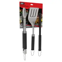 WEBER - Juego de 3 pienzas pinza + espatula + brocha