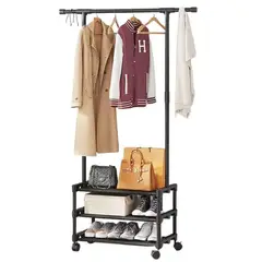 ONE PIXEL - Organizador Zapatos Colgar Ropa 3 Estantes Perchero Tipo Closet Negro