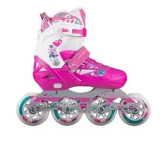CANARIAM - Patines Roller Team Semiprofesional Blanco Fucsia