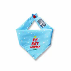 WAWAW - Pañoleta para perro talla S azul Perry Christmas Navidad