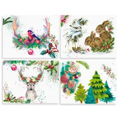 GENERICO - 4 Individuales De Mesa Navidad Románticos Animalitos