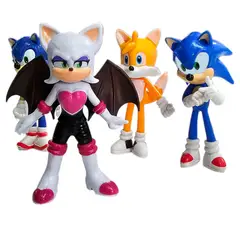 GENERICO - Set X4 Figuras Muñecos Sonic Tails 10cm Juguete Colección
