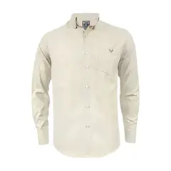 SON DOS - Camisa en oxford beige manga larga slim fit para hombre